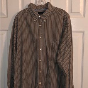 Casuals Long-Sleeve Button Down Tan with stripes